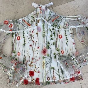 Cold Shoulder embroidered top